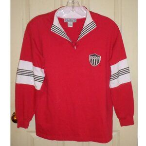 BONJOUR henley pull-over w/stand-up collar & knit-cuffs Sz S